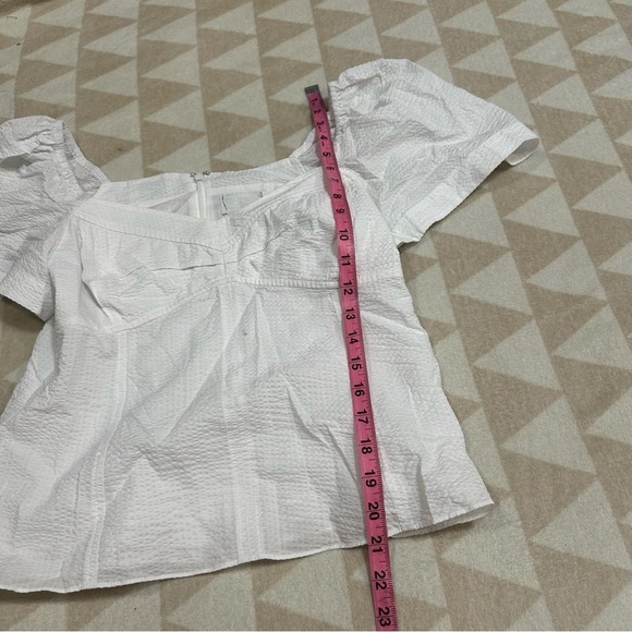 Tanya Taylor sweetheart puff sleeve blouse white - Picture 3 of 4